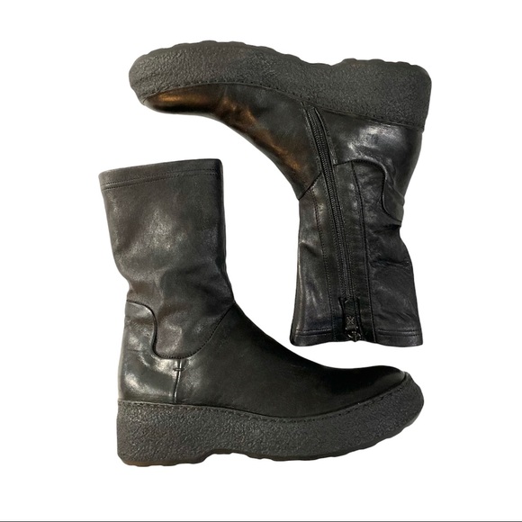 Pantanetti Leather & Stretch Vinyl Platform Combat Boots Sz 8 EUC - Picture 4 of 14